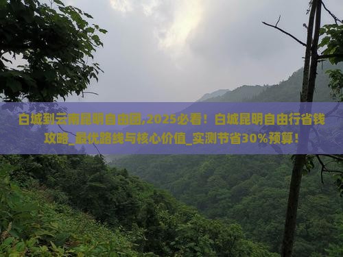 白城到云南昆明自由团