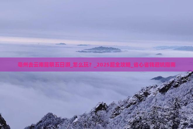 亳州去云南昆明五日游