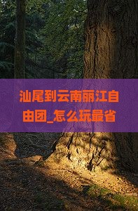 汕尾到云南丽江自由团