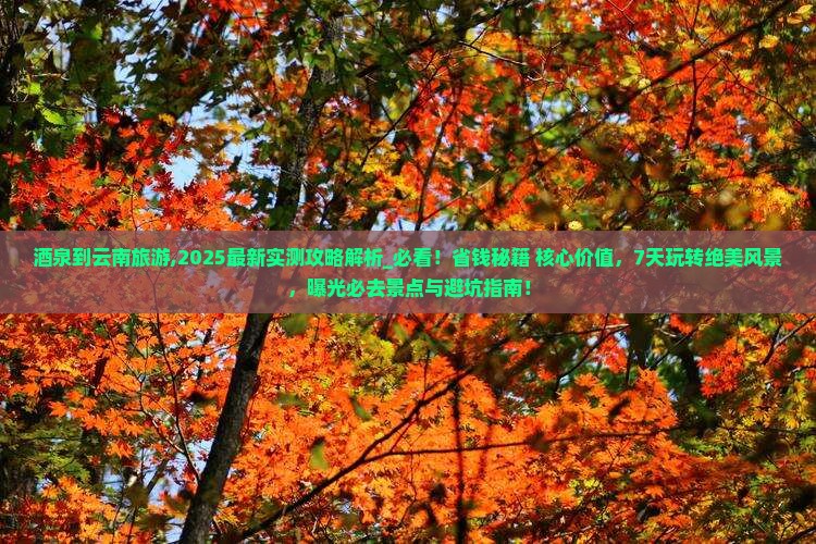酒泉到云南旅游