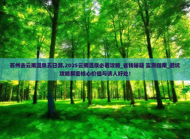 苏州去云南温泉五日游 苏州去云南温泉五日游