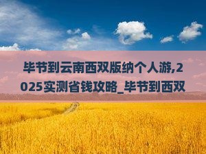 毕节到云南西双版纳个人游 毕节到云南西双版纳个人游